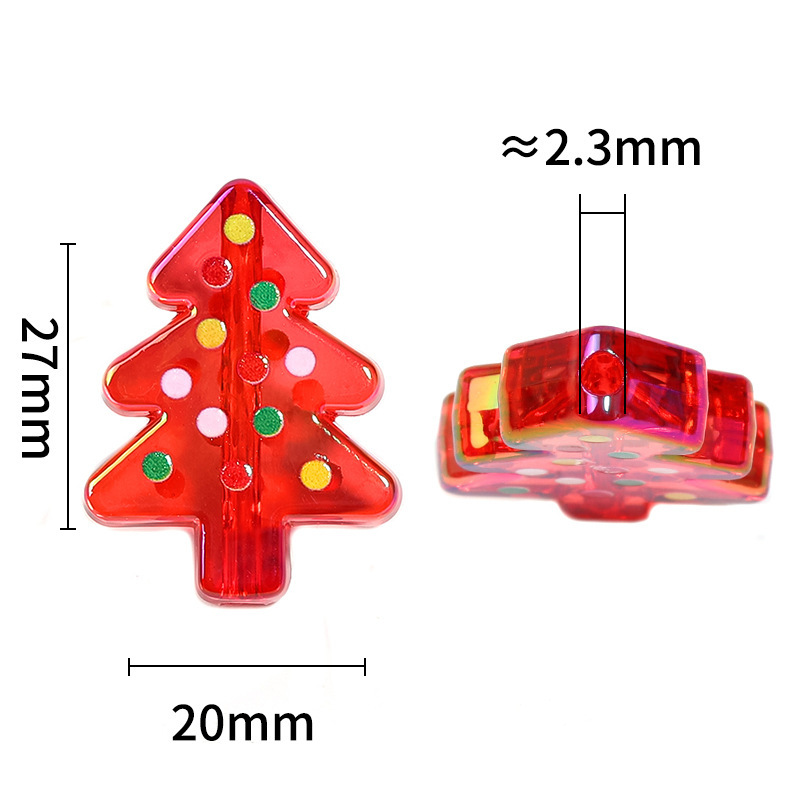 アクリル両面波点クリスマスツリービーズdiyクリスマスアクセサリー携帯電話チェーンビーズキーホルダーペンダント|undefined