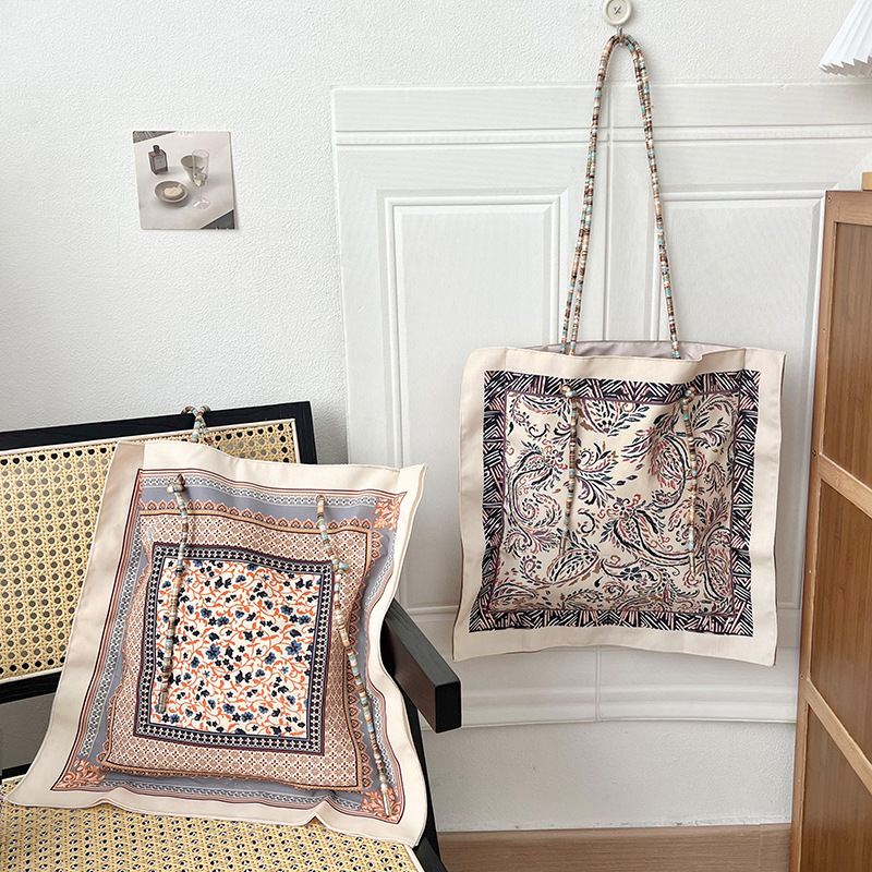 Bolso de mujer nuevo estilo de vacaciones estilo de viaje de alta capacidad impresión de doble cara bolso de hombro