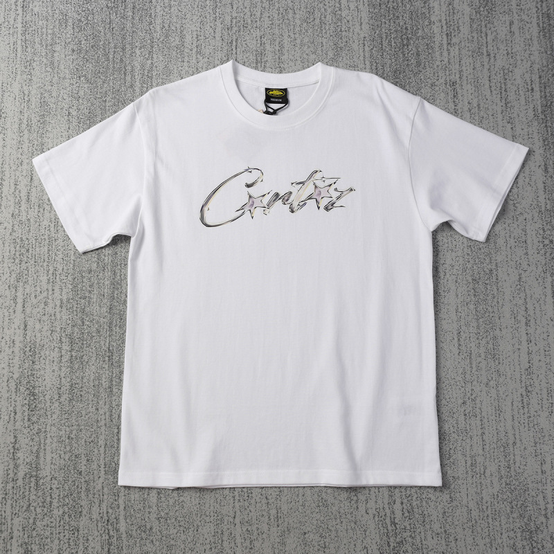 欧米のニッチなトレンドブランド、タイマー柄プリントが人気の万能半袖Tシャツ、夏らしいゆったりとしたカジュアルな半袖|undefined