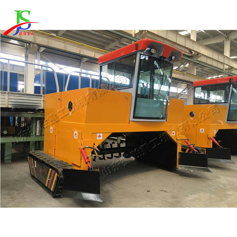 Máquina de descarga autopropulsada para automóviles Equipo de eliminación de residuos de lecho de fermentación de estiércol de ganado y aves de corral Máquina de descarga de fertilizantes sobre orugas