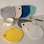 猫耳朵可悬挂餐桌垫隔热编织ins日式厨房防烫锅垫杯碗垫隔热防烫