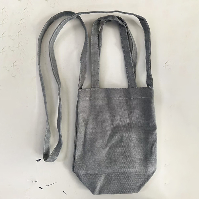 Portátil portátil crossbody bolsa de taza de agua bolsa de café cubierta de taza de vidrio de aislamiento térmico de mano cubierta de la taza de lona