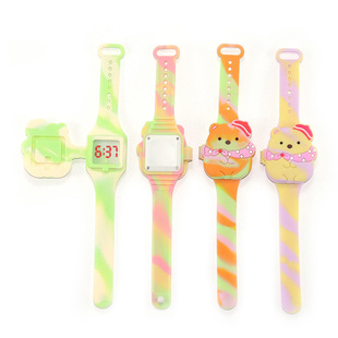 New Children's Watch Silicone led Electronic Watch Dropping Glue Cartoon Avatar Watch Student Learning Gift Watch