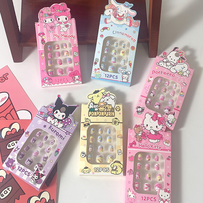 Kulomi Children's Nail Stickers Girl's Funny Nail Stickers Detachable Girl's Nail Stickers Sweet Cute Dressing Armor