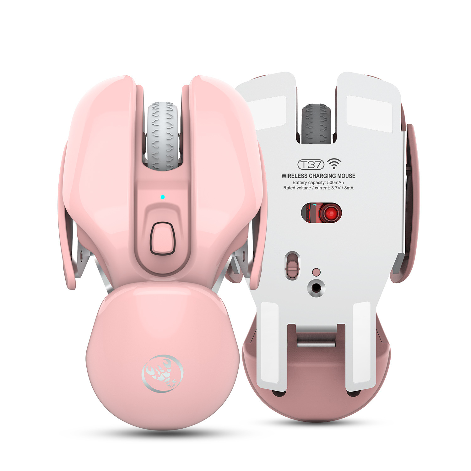 Mysz bezprzewodowa 2.4G, 3. bieg 1600 DPI, regulowana 4D, elegancka faktura UV, wbudowana bateria 500 mAh, wygodny uchwyt_voghion.com