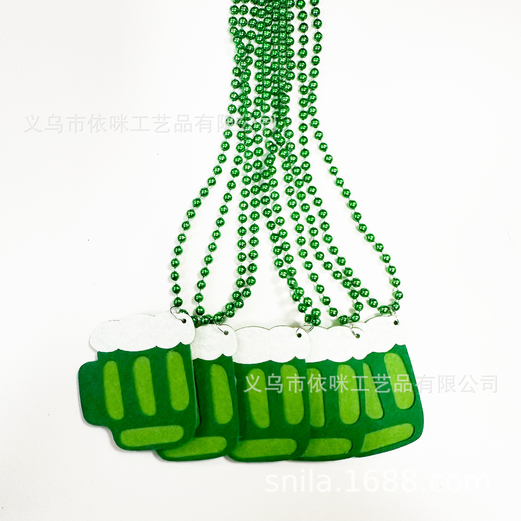 Collar de San Patricio Collar de día de Irlanda Cadena de cuentas de trébol Festival Carnaval Fiesta Cadena de cuentas Exclusivo transfronterizo