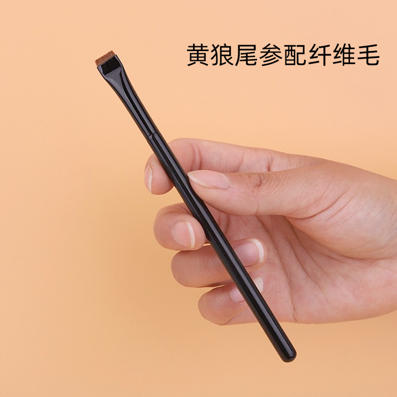 Cangzhou hoja cepillo de maquillaje cepillo de cejas cabeza plana delineador de ojos cepillo corrector de dedo mágico cepillo de pelo de visón cepillo de ranura de lágrima cepillo de maquillaje en stock