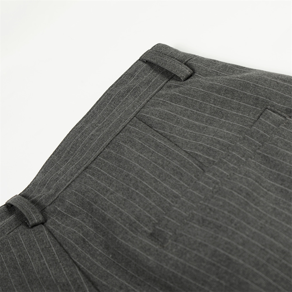 American Style Vertical Striped Casual Suit Men's Straight Versatile Design Pleated Wide-Leg Loose Long Pants_voghion.com