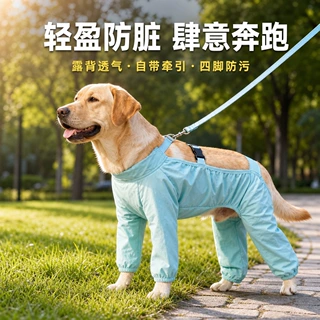 狗狗户外防尘裤外出遛狗四脚衣防脏防水衣服比熊雪纳瑞边牧中型犬