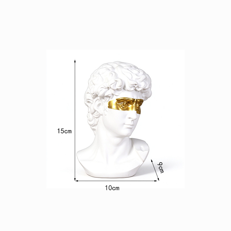 Escultura de David con Ojos Vendados de Resina Decorativa para Decoración del Hogar image 7
