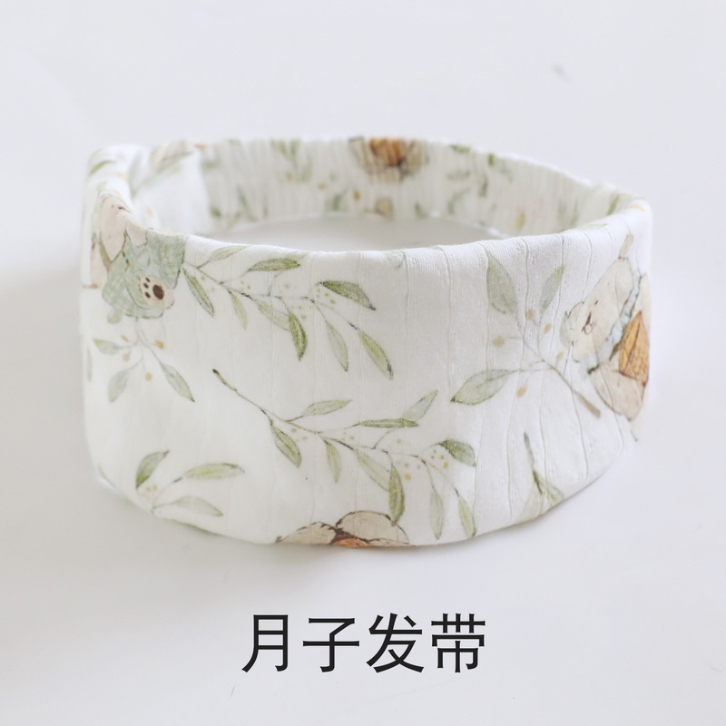 产妇月子帽夏薄款春秋款纯棉a类月子发带头巾睡觉可戴空调房孕妇|undefined