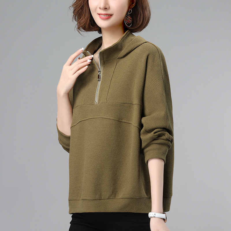 Mother's Spring and Autumn Shirt Long-sleeved T-shirt New Style Your Lady Brand Top Middle-aged and Elderly Sweater Western Style Noble Small Shirt