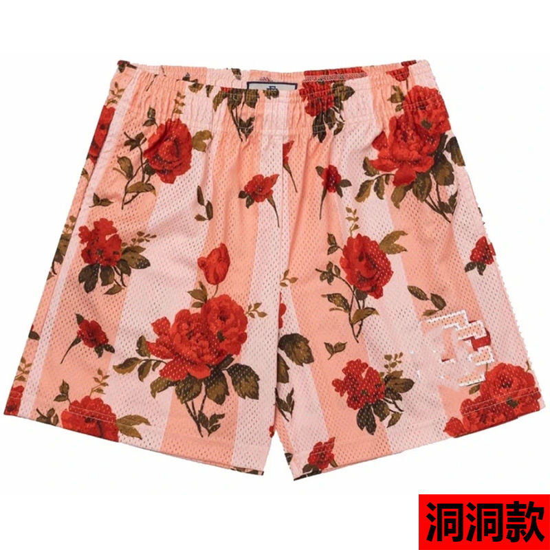 EE American Casual Shorts European and American Fashion Brand Rose Mesh Quick-drying Breathable Fitness Sports Running Basketball Shorts