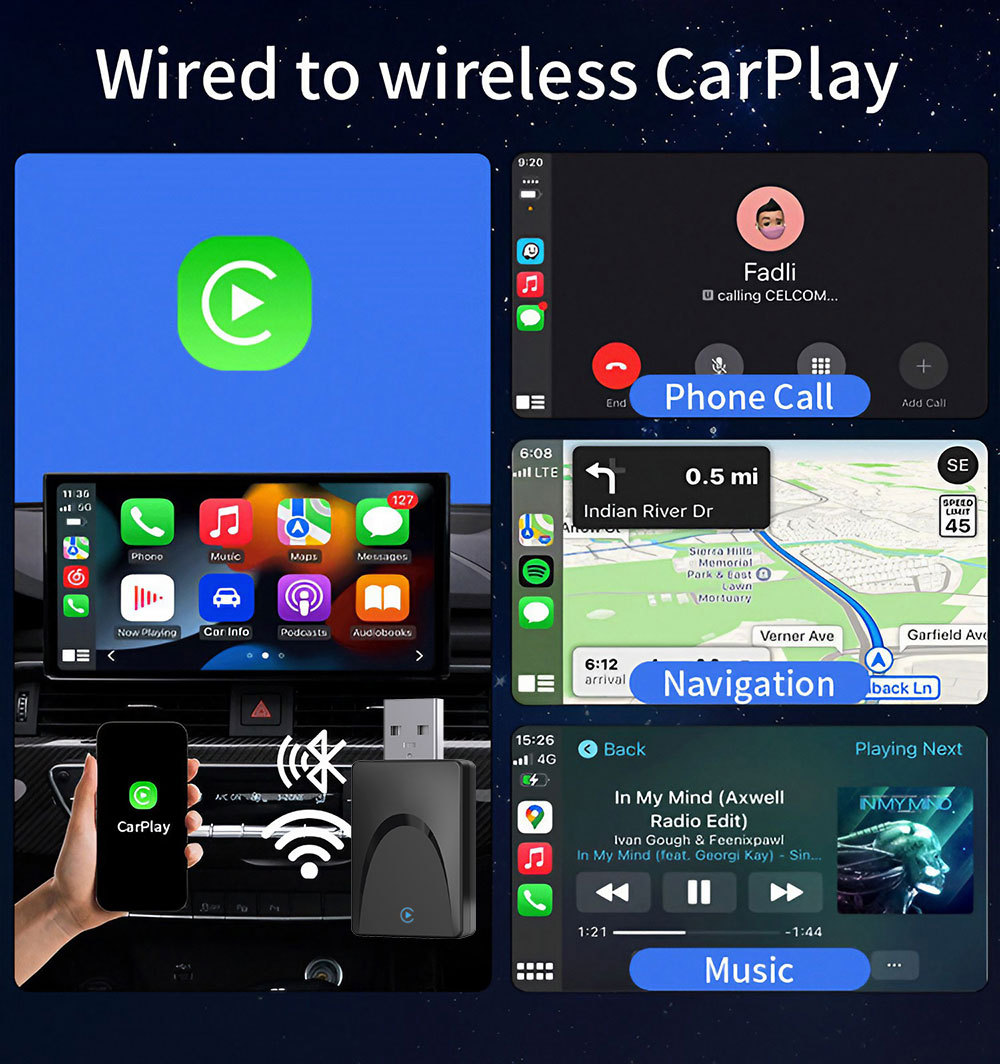 Cross-Border Car-Mounted Carplay Wired-To-Wireless Box Android Auto Car-Machine Connectivity Module Carplay Box