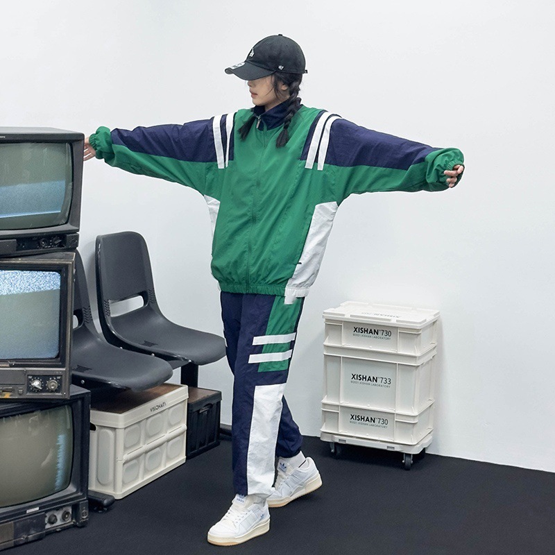 スポーツスーツメンズ長袖ジャケットとズボンランニング新しい春と秋のフィットネス服バドミントンスーツドロップシッピング|undefined