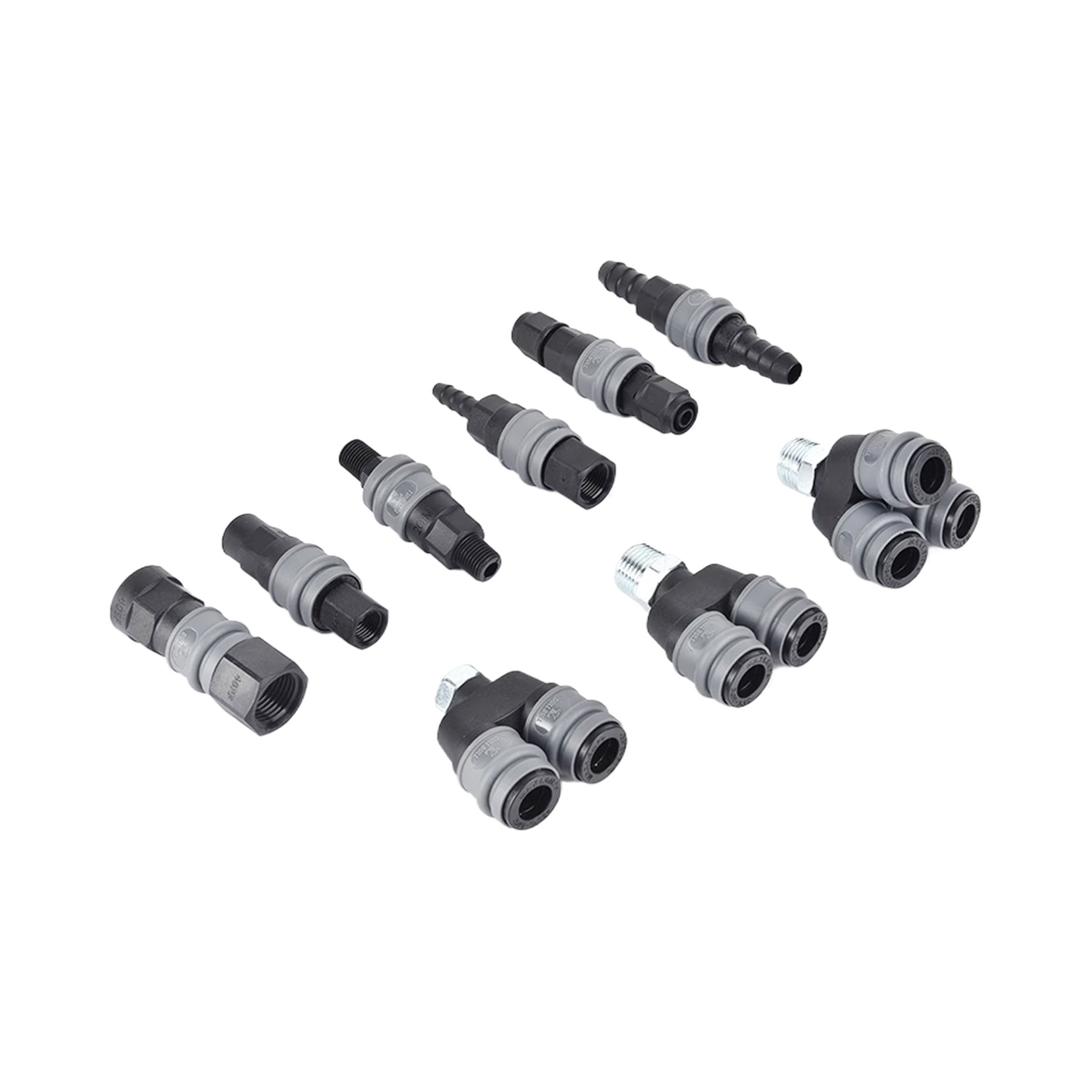 现货当天发气动塑钢接头直通二三通薄型气缸快速空压机快插