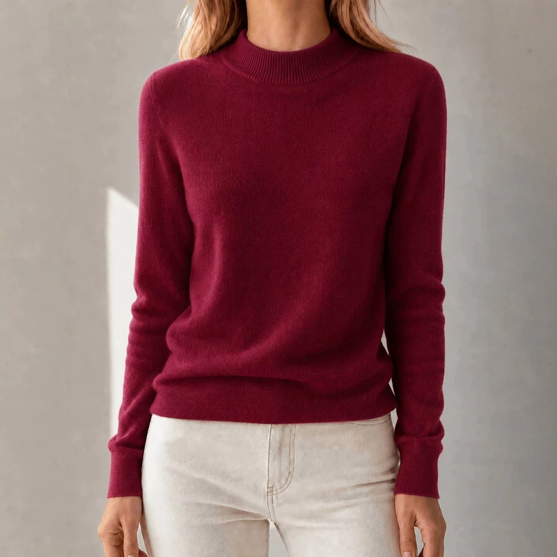 Cross-border wholesale of new autumn and winter women's long-sleeve knit sweaters with half-high collar, plus-size pullover tops, popular export item Cross-border wholesale of new autumn and winter women's long-sleeve knit sweaters with half-high collar, plus-size pullover tops, popular export item