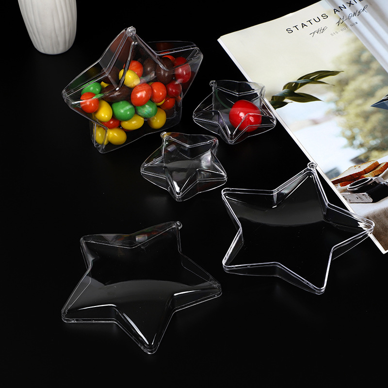 圣诞节创意装饰 高透明五角星开合挂饰  圣诞树节庆橱窗挂件