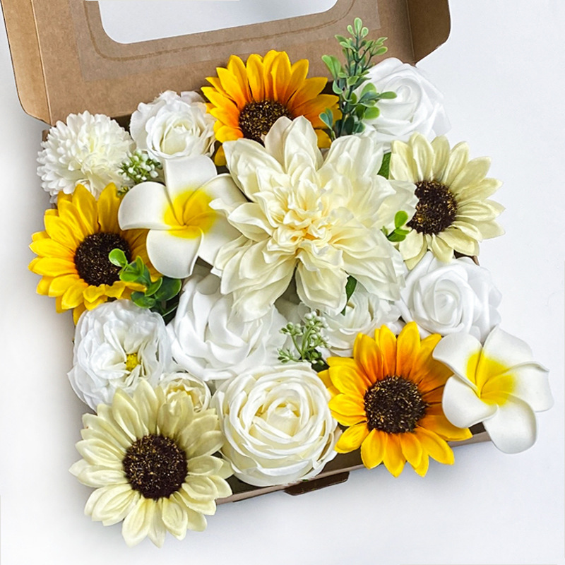Cross-border creative gift box flower handmade decorative silk cloth…