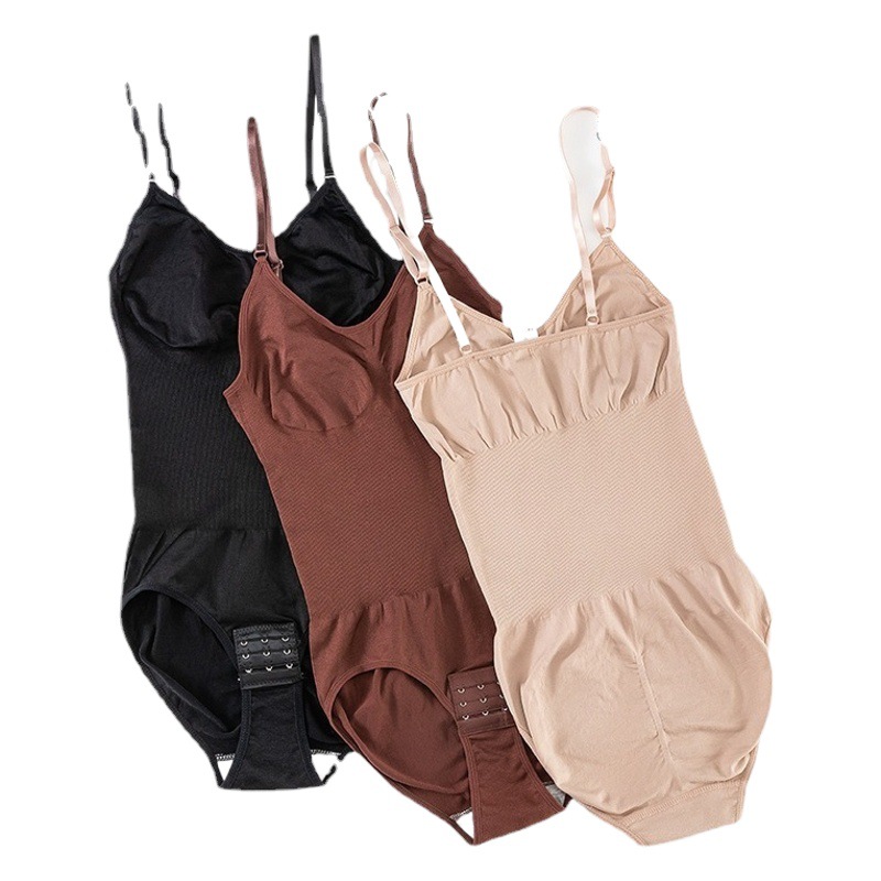 Seamless one-piece corset women's belly shaping pants open hip lifting shaping sling corset corset jumpsuit Shapewea