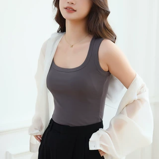 新款圆领女士带胸垫bra棉吊带女内搭时尚外穿t恤修身显瘦打底背心