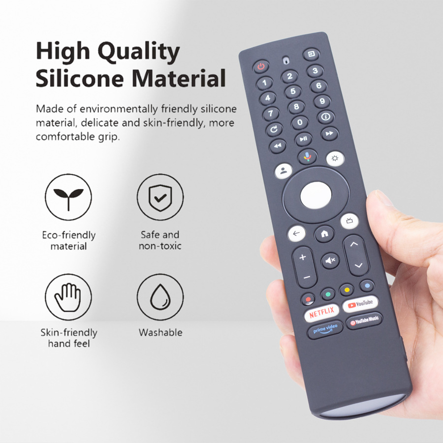 Aplicable a JVC RM-C3295 4K TV control remoto cubierta de silicona hueco grueso cubierta anticaída de luz nocturna image 2