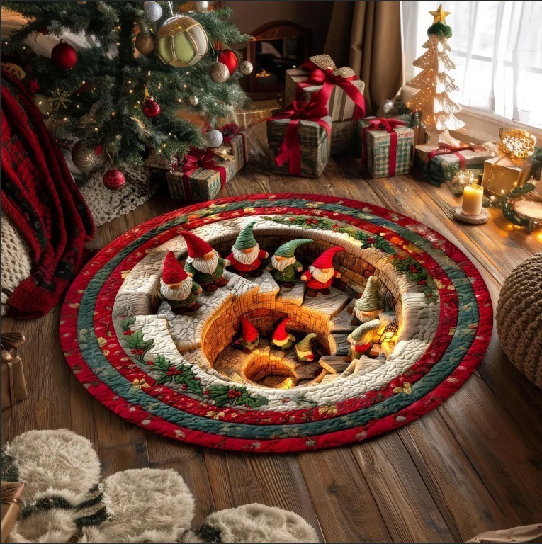 Navidad transfronteriza sala de estar gran área alfombra de terciopelo de cristal alfombra 3D alfombra de decoración de perlas visuales estereoscópicas image 1