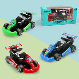 儿童合金模型玩具车仿真卡丁车合金回力玩具小汽车合金赛车玩具车