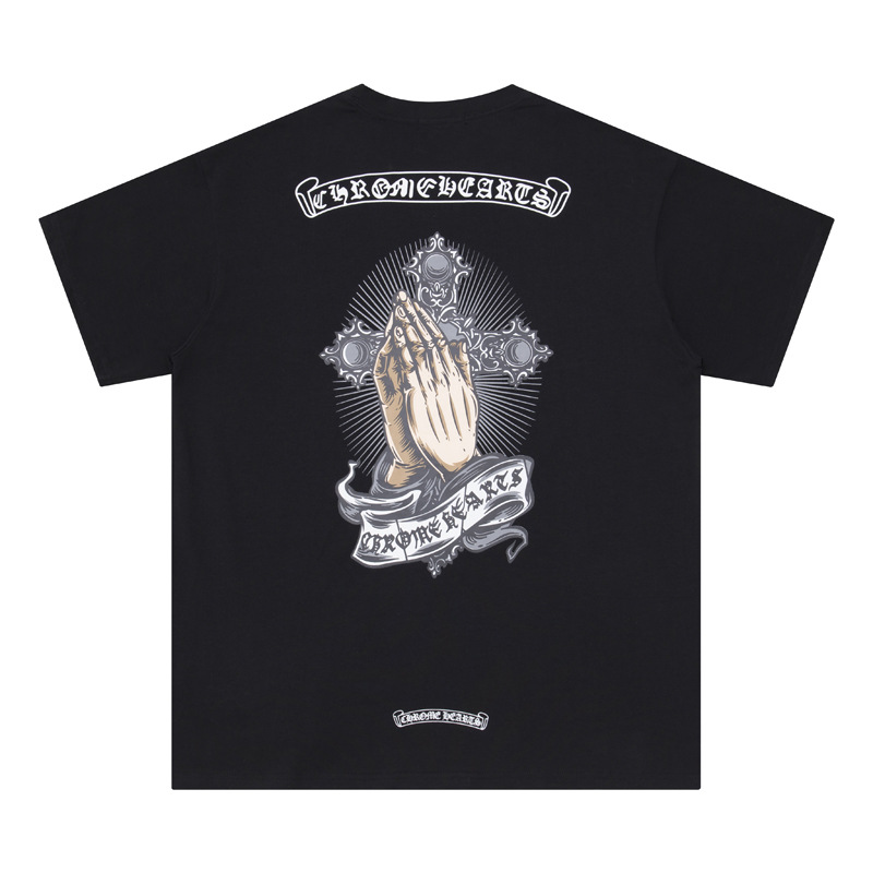 Chrome Heart 24 nuevo Crocodile de verano de moda europea y americana camiseta de manga corta para hombres y mujeres