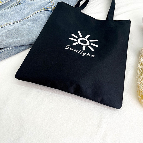 Canvas handbag autumn new trendy Korean version personalized fashion literary print large capacity student class shoulder bag