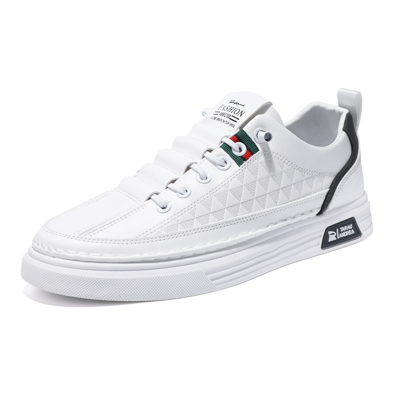 Zapatos de primavera para hombre, nuevos zapatos blancos transpirables de un solo pedal, zapatos de cuero de moda para hombre, zapatos de deporte de ocio, zapatos de moda