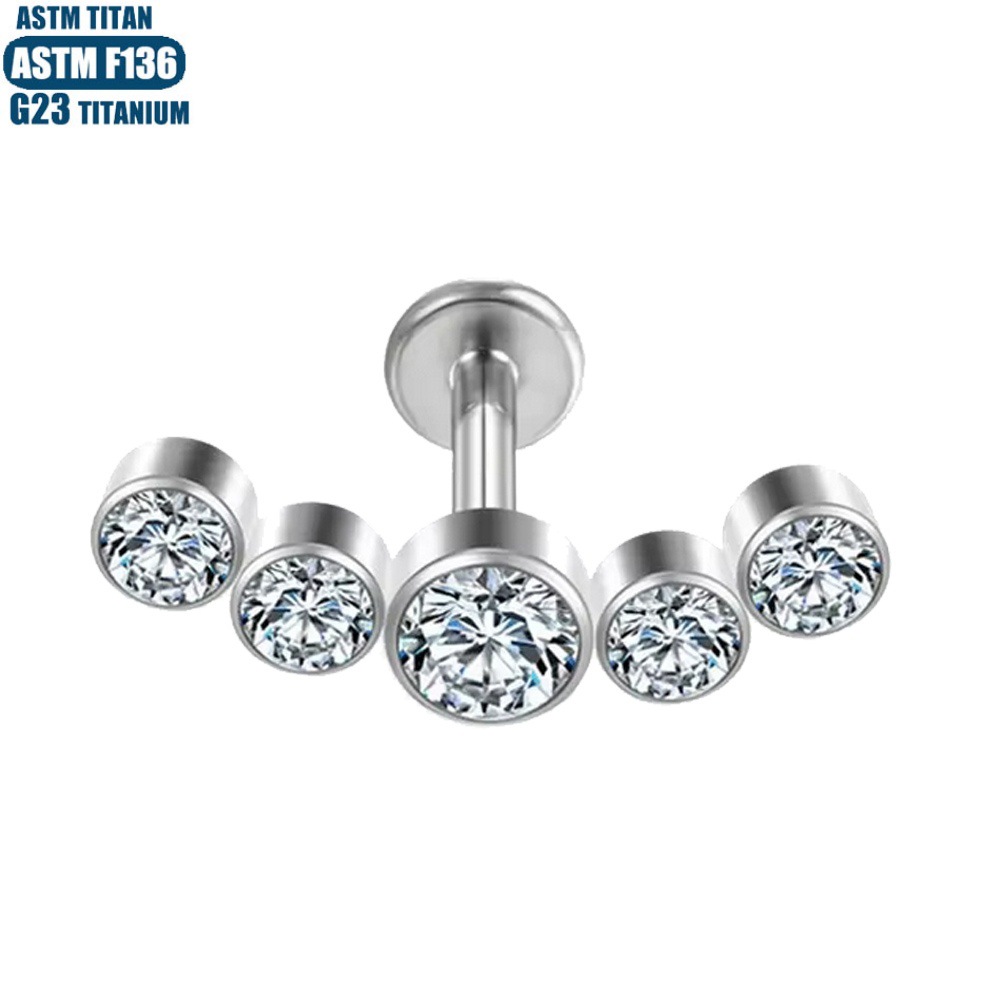 Pointed titanium steel lip stud product view