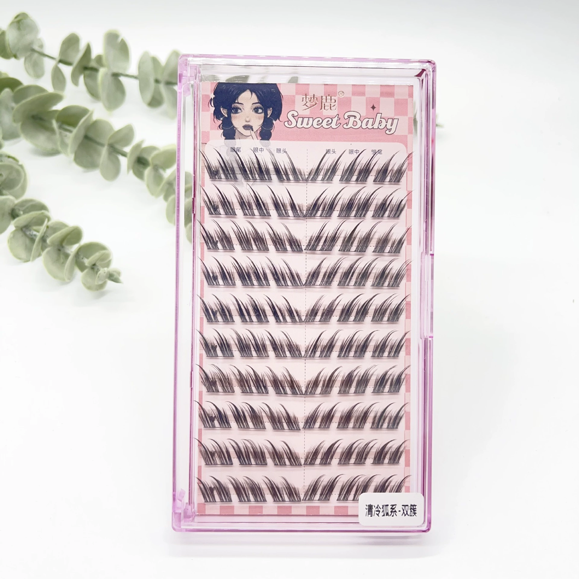 Dream Deer Qing Cold Fox Series Double Cluster Edition Fortunately Female Natural Pseudo -eyelashes густые косые завивка парикмахер лисы европейские и американские ресницы