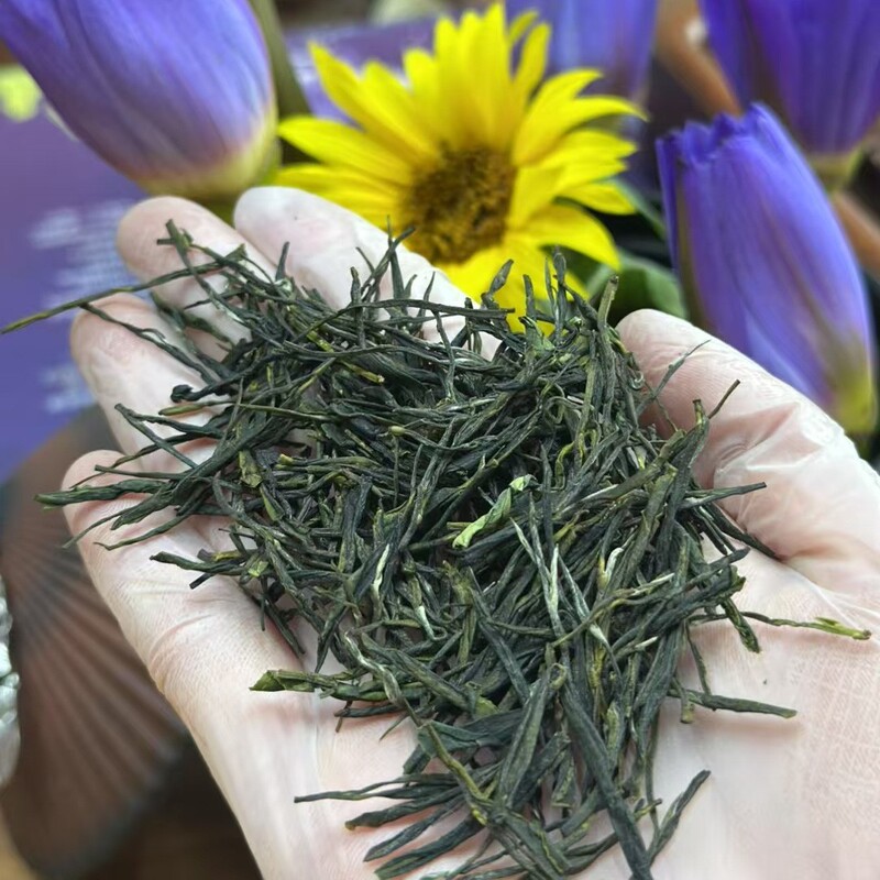 Shandong Rizhao Green Tea Pine Needle Longjing Flat Tea Strong Aroma Chestnut Scent Tea Leaves Manufacturer Wholesale Retail Spring Tea Pre-Rain