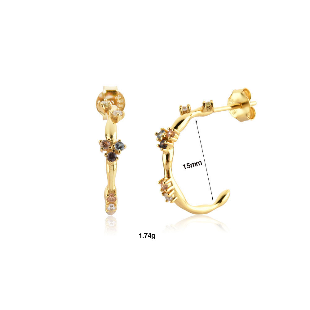 5g Weight 0.05µm-0.08µm Gold Plating Thickness Electroplating Gold Plating Process 925 Sterling Silver Ear Needle Material 18K Real Gold Plated Plating Material Zircon Inlay Material Hoop Earrings, Drop Earrings, Ear Studs Classification Necklace + Jewelry Quantity Daily Occasion 925 Sterling Silver Material Geometric Pattern Women's Gender Simple Style Style Plating Craft Necklace + Jewelry 925 Sterling Silver Geometric Hoop Earrings Drop Earrings Ear Studs 2