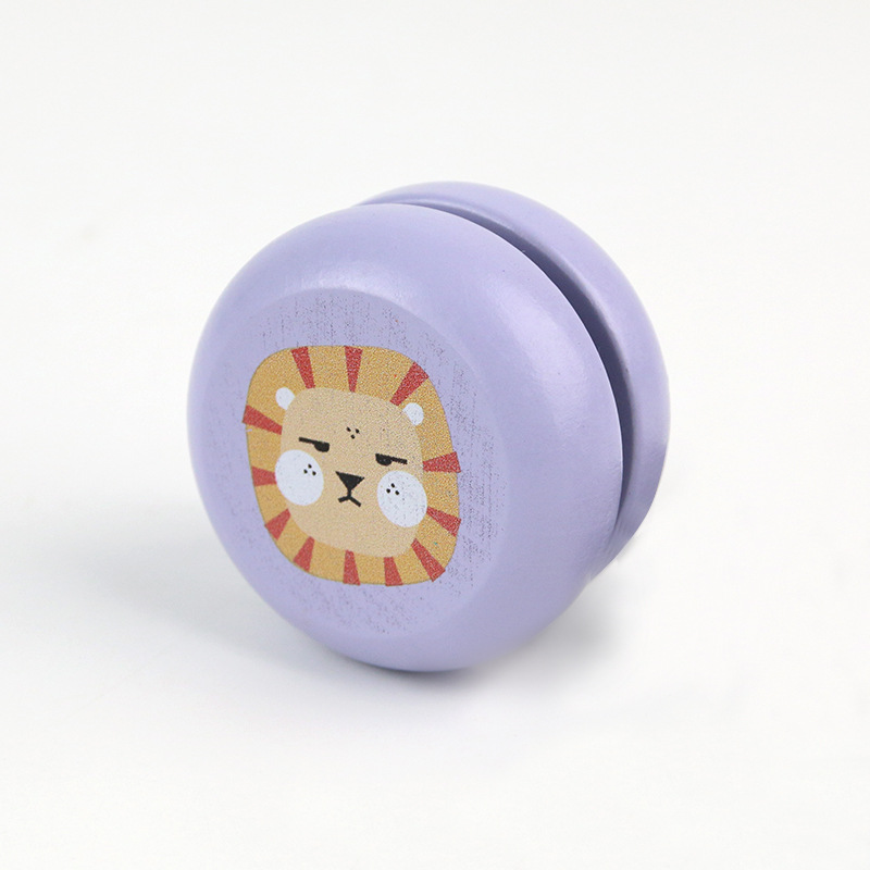 Juguetes de educación temprana de rompecabezas de animales de dibujos animados de yoyo de madera para niños, regalos divertidos y lindos, yoyo al por mayor