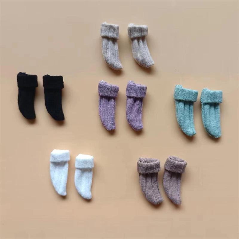 Ob11 Doll Clothes Small Socks Ymy Doll Clothes Rolled Edge Socks 1/12 Scale Bjd Gsc Body Molly Fashion Style