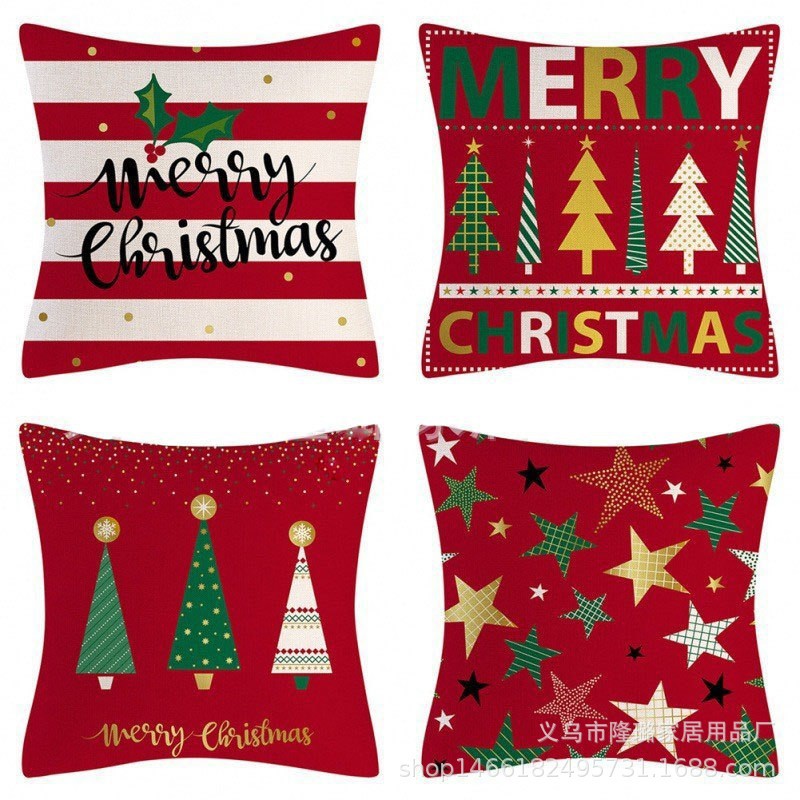 Navidad almohada cubierta de decoración para el hogar almohada de la sala de estar sofá cojín cubierta de dormitorio almohada de cabeza fábrica al por mayor