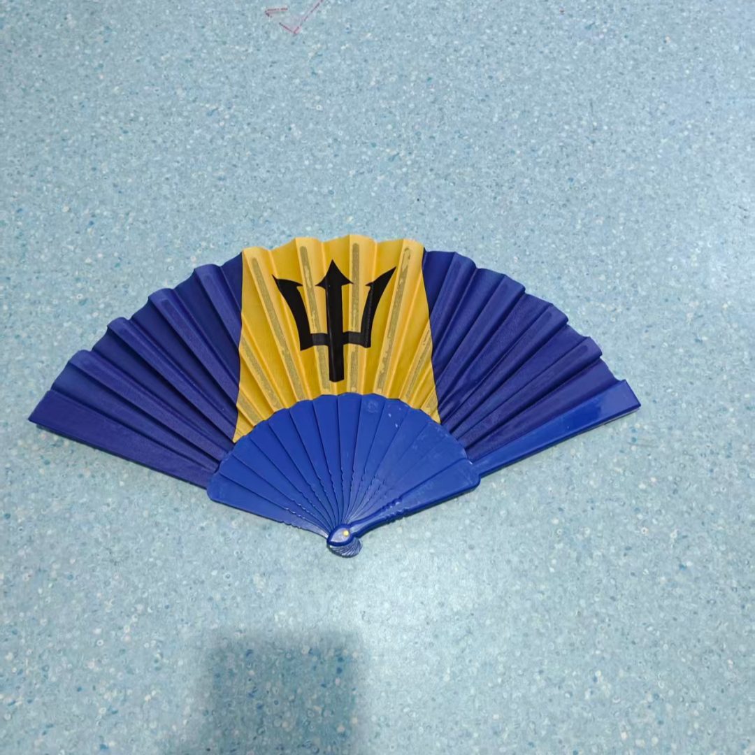 Abanico de Mano para Celebración de 7 Pulgadas de Plástico y Seda, para Desfiles