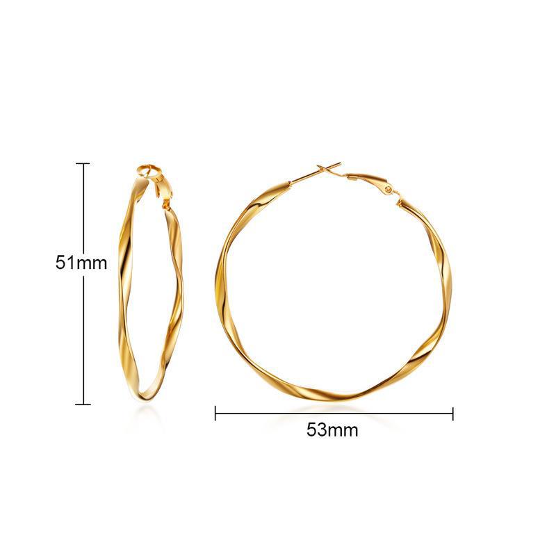 101g Weight PVD Coated Gold Plating Process 1 Pair Simple Style Circle Plating 304 Stainless Steel Stainless Steel Earrings