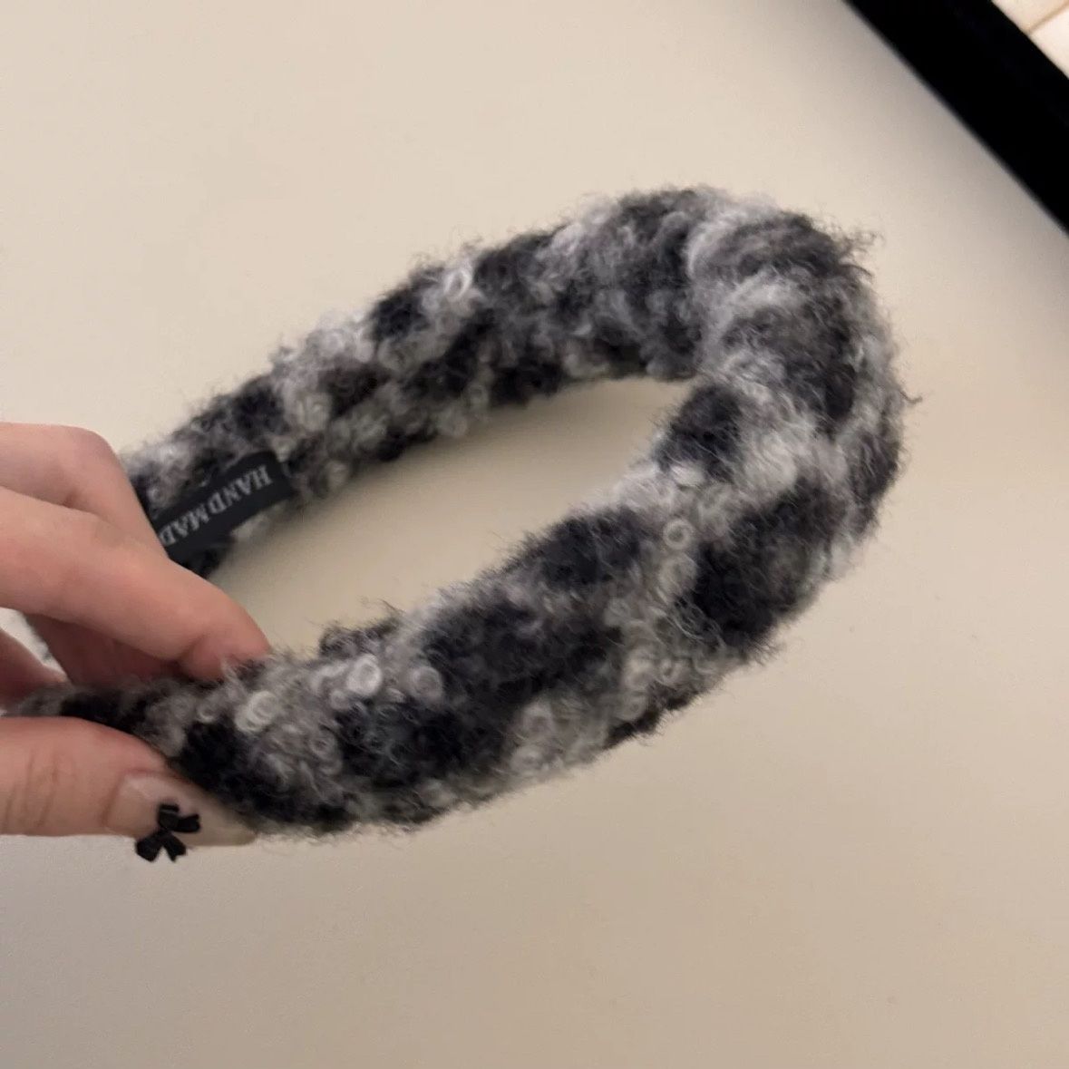 Grey Leopard Cordero Cachemira Hairband