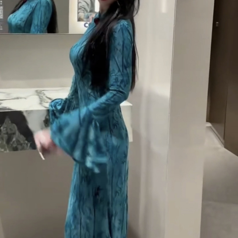 【工場直売】新中国式気質淑女優しい風女秋の新作ワンピースが着痩せしています。|undefined