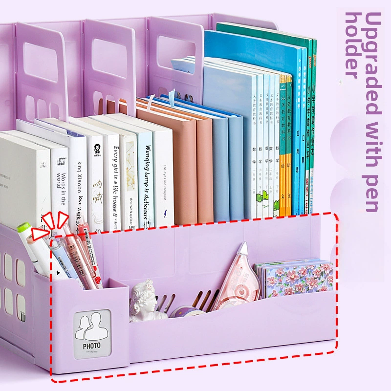 Thickened bookshelf desktop book Stranging children's learning A4 four -united cute file box office storage file box