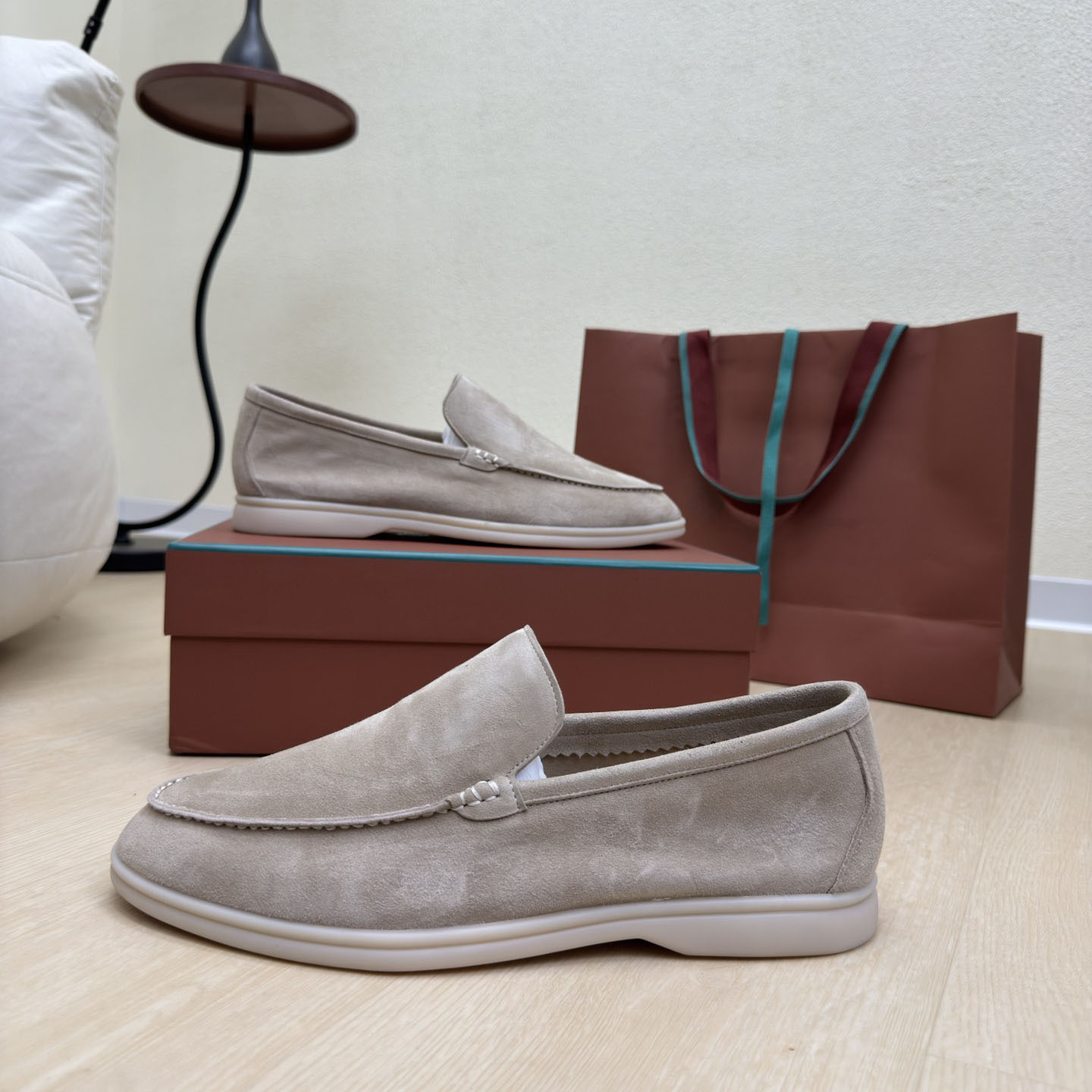 New New Summer Genuine Leather Comfortable Casual Shoes, Flat Round-Toe Slip-On Loafers, Couple Shoes_vogvips.com