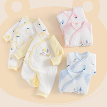 新生婴儿保暖款衣服冬季加厚棉衣0一6月婴幼儿冬装秋初生夹棉服