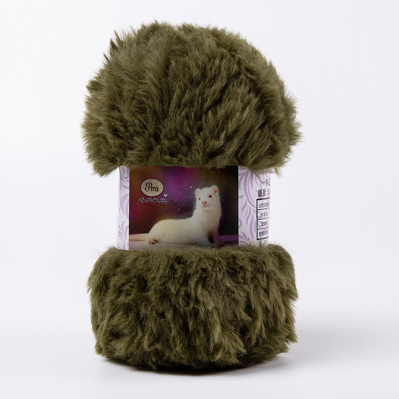 Imitación de visón terciopelo grueso lana tejida a mano DIY Imitación Piel terciopelo visón terciopelo sombrero bufanda manta hilo al por mayor