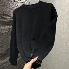 时尚森雯轻奢男装 秋冬休闲宽松时尚潮流简约圆领纯色百搭针织衫
