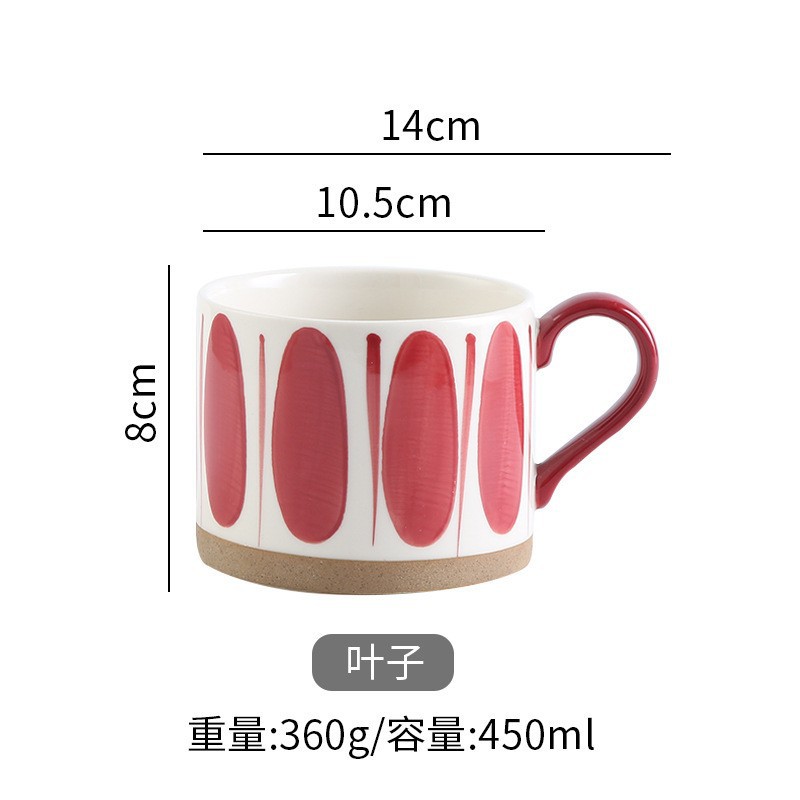 Tazas pintadas a mano retrógradas con mango tazas de marca personales tazas de agua regalos creativos tazas de cerámica café de desayuno regalos