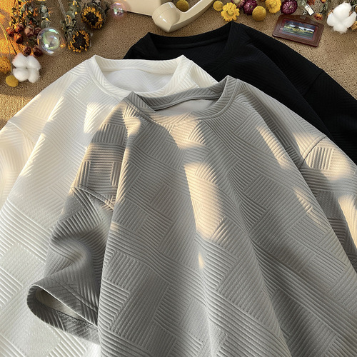 Youth Everyday Simple Embroidered Short-Sleeve T-Shirt Summer Trend Brand Niche Loose Ice Silk Breathable Short-Sleeve T-Shirt