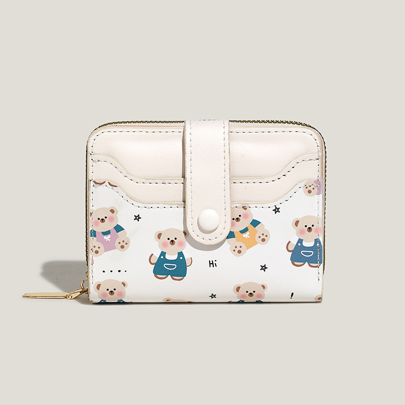 Simples y lindos gatitos de estilo japonés damas hebilla cambio de mano con bolso corto multifuncional para mujeres